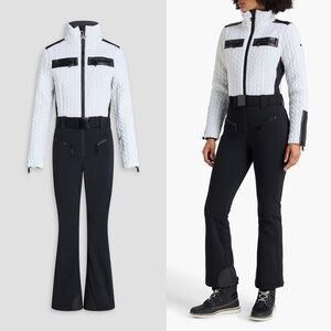 Goldbergh Vision Quilted Down Ski Suit in Black and White